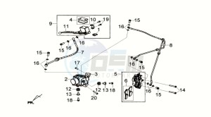 GTS 300i ABS drawing BRAKE CALIPER FOR / BRAKE LEVER CPL