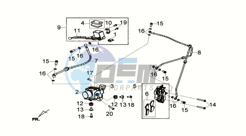 BRAKE CALIPER FOR / BRAKE LEVER CPL