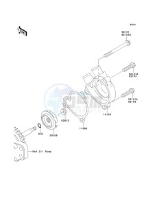 KLX 250 H [KLX250S] (H6F-H7F) H6F drawing WATER PUMP