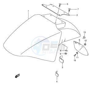 GSX750F (E2) drawing FRONT FENDER (MODEL K L M N P R)