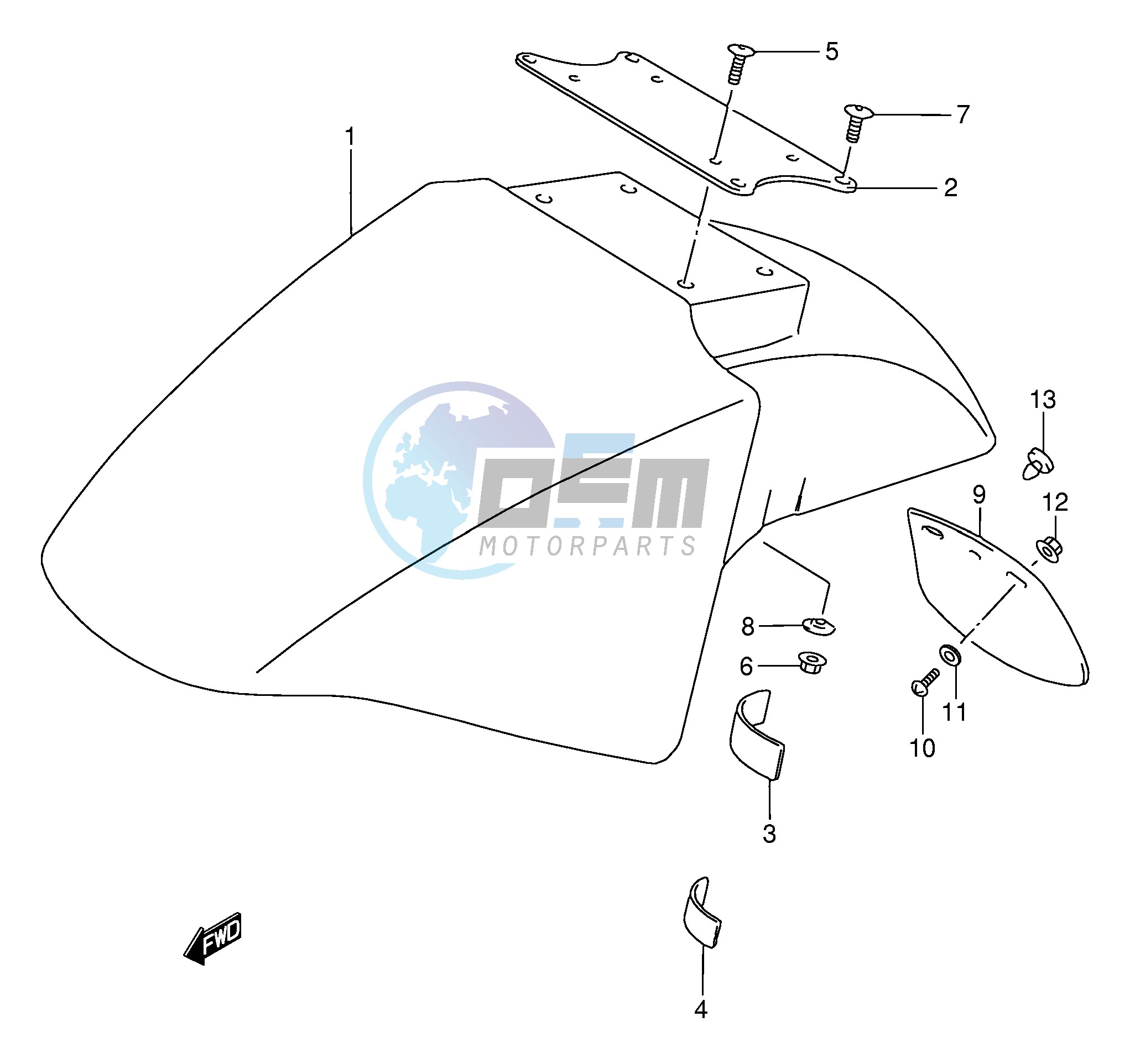 FRONT FENDER (MODEL K L M N P R)