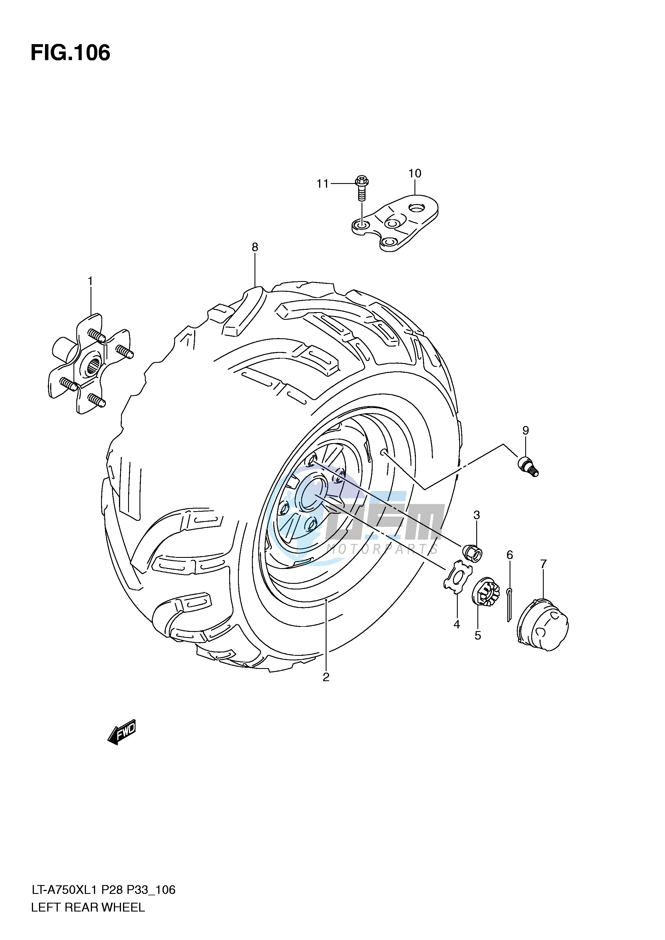 LEFT REAR WHEEL (LT-A750XZL1 P33)