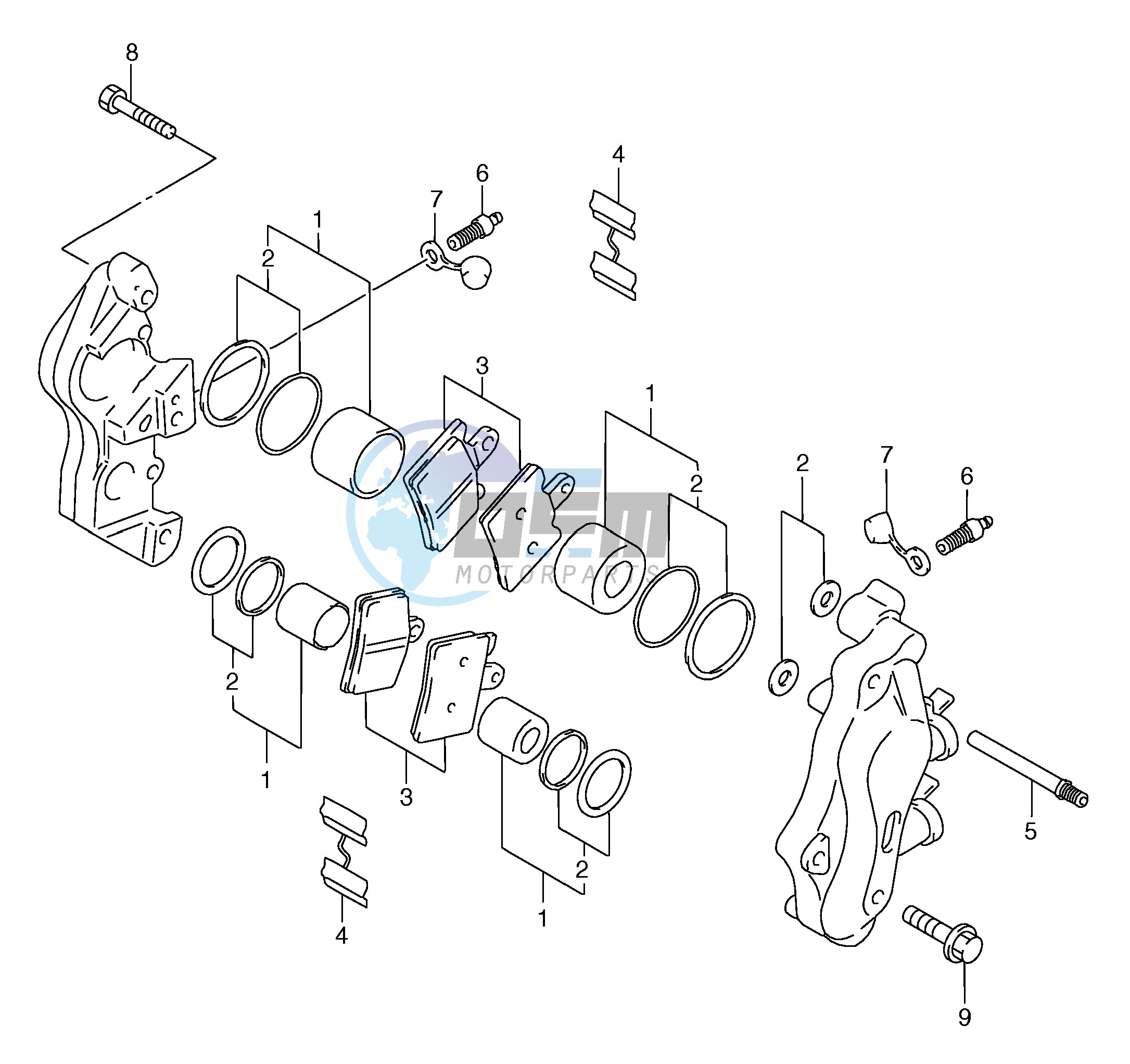 FRONT CALIPER (MODEL W X Y)