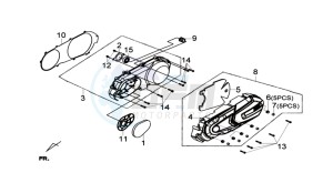 JOYMAX 300I drawing CRANKCASE COVER LEFT