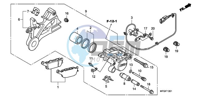 REAR BRAKE CALIPER (CB600FA/FA3)