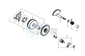 JET BASIX 50 drawing DRIVE PULLEY - GEARED SHAFT