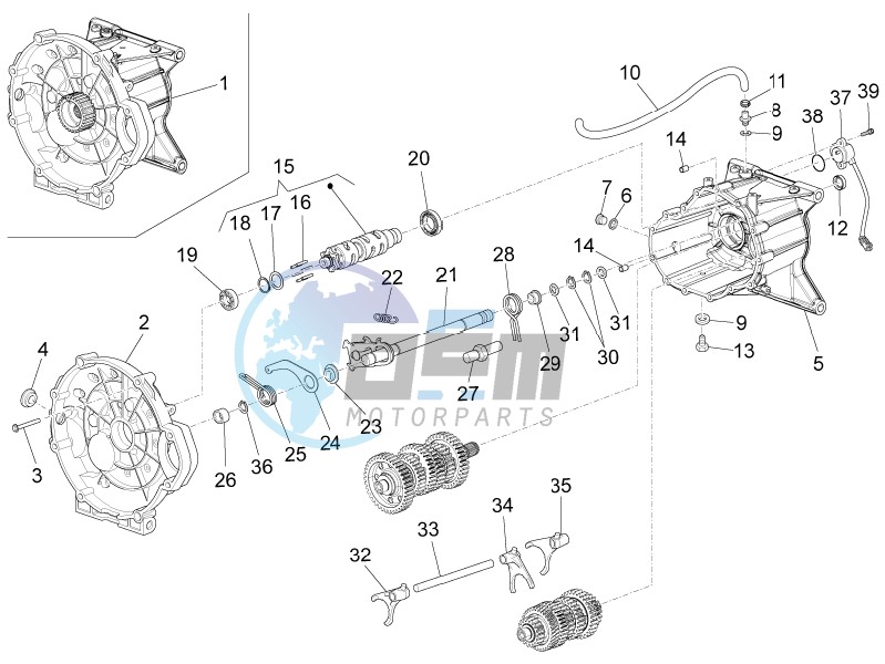 Gear box / Selector / Shift cam