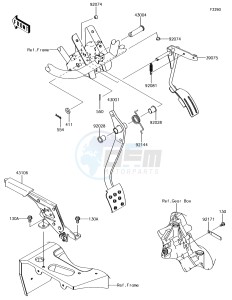 MULE SX 4x4 KAF400HJF EU drawing Brake Pedal