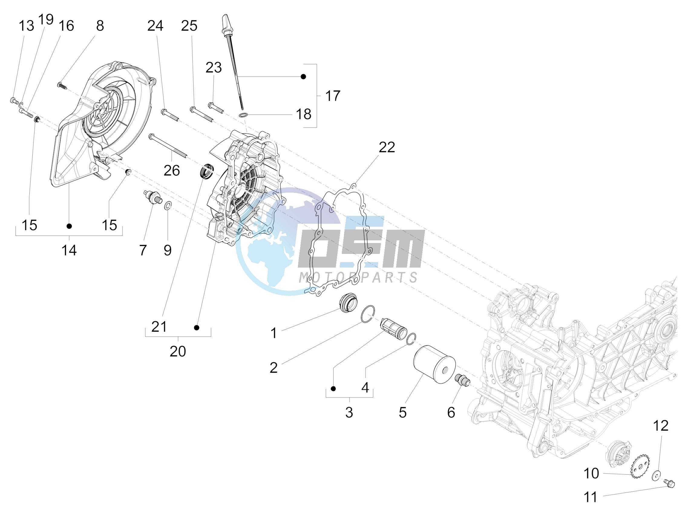 Flywheel magneto cover - Oil filter