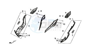 GTS 300i ABS drawing R-L SIDE COVER