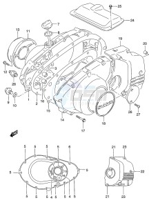 GS500 (P19) drawing CRANKCASE COVER