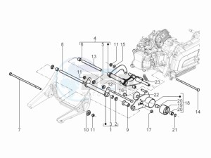 Beverly 350 4t 4v ie e3 ( USA - ca ) USA_CAL drawing Swinging arm