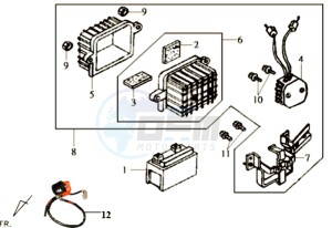 JOYRIDE 125 drawing BATTERY - BATTERY HOLDER