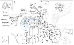 Scarabeo 125-200 e3 (eng. piaggio) drawing Electrical system I