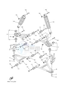 YFM350FWA YFM350DE GRIZZLY 350 4WD (1NSD 1NSE 1NSF) drawing FRONT SUSPENSION & WHEEL