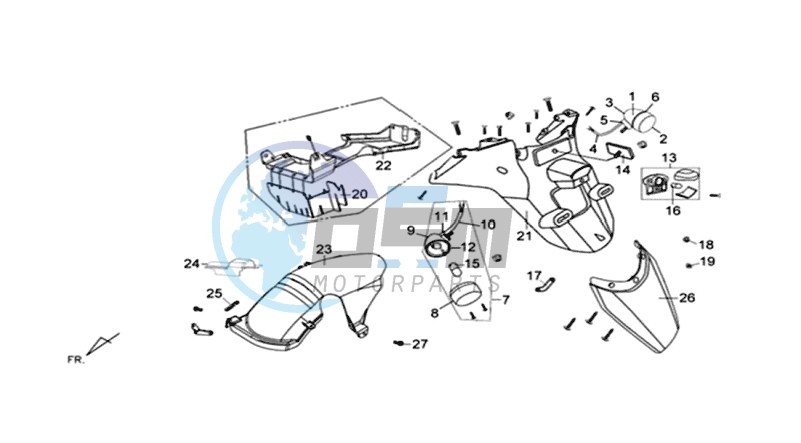 REAR MUDGUARD - INDICATORS