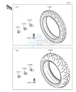 NINJA ZX-6R ABS ZX636FGF FR GB XX (EU ME A(FRICA) drawing Tires