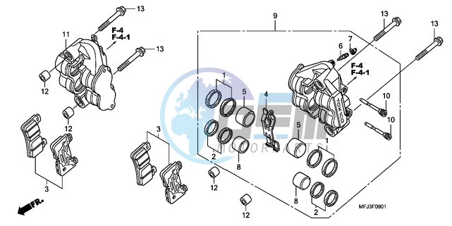 FRONT BRAKE CALIPER (CBR600RR9,A/RA9,A)