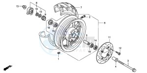 PES125R drawing FRONT WHEEL