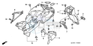 VFR800A9 France - (F / ABS CMF MME) drawing REAR FENDER