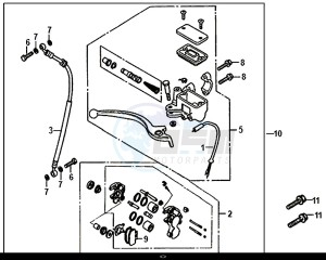 ALLO 50 (45 KM/H) (AJ05WA-EU) (L8-M0) drawing FRONT BRAKE MASTER CYLINDER