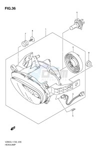 VZ800 (E2) MARAUDER drawing HEADLAMP ASSY (VZ800L1 E2)