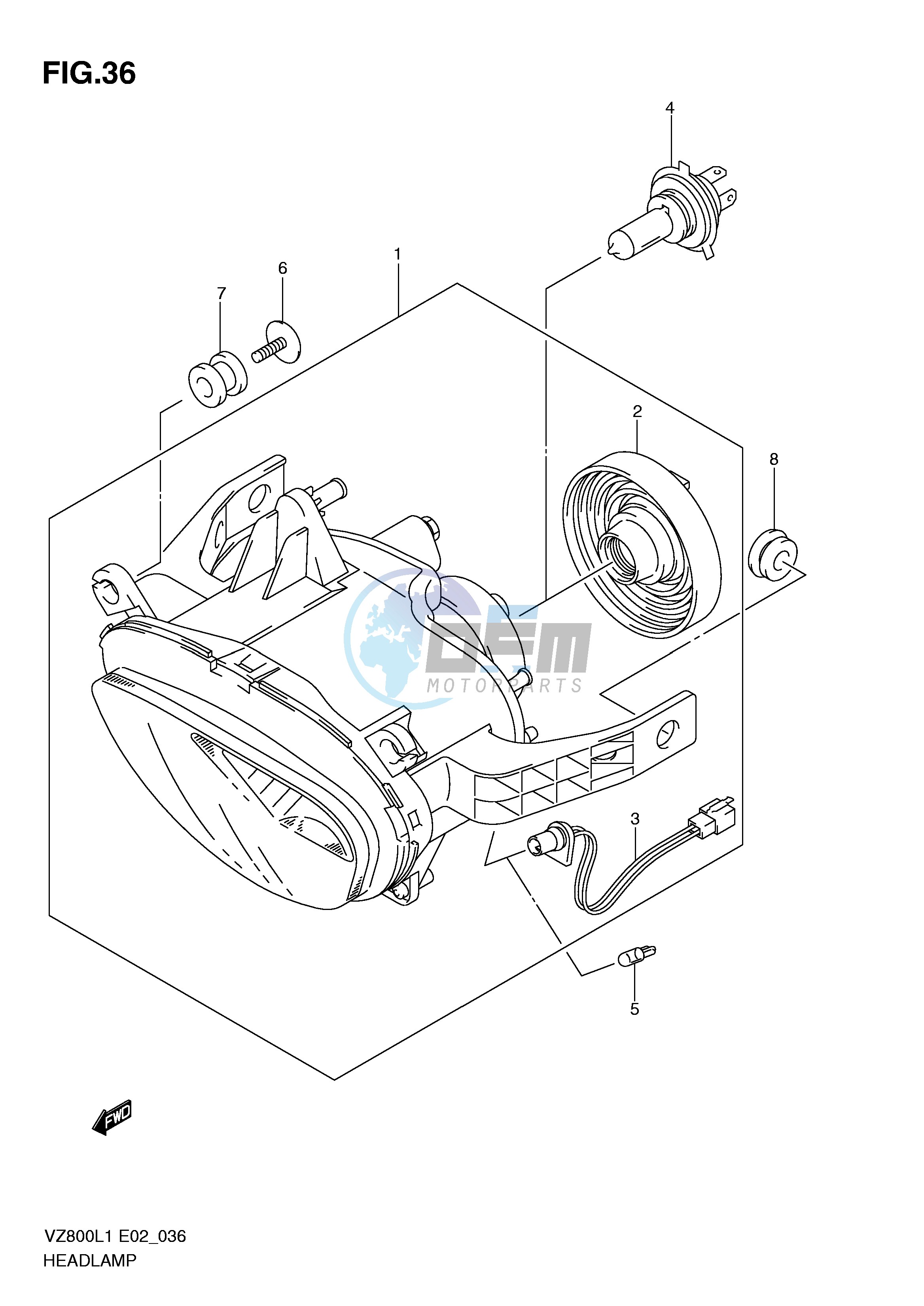 HEADLAMP ASSY (VZ800L1 E2)