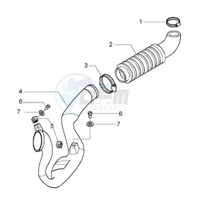 Beverly 125 drawing Belt cooling tube