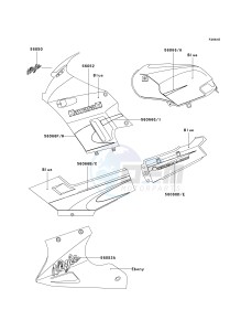 EX 250 F [NINJA 250R] (F15-F19) [NINJA 250R] drawing DECALS-- BLUE- --- F17- -