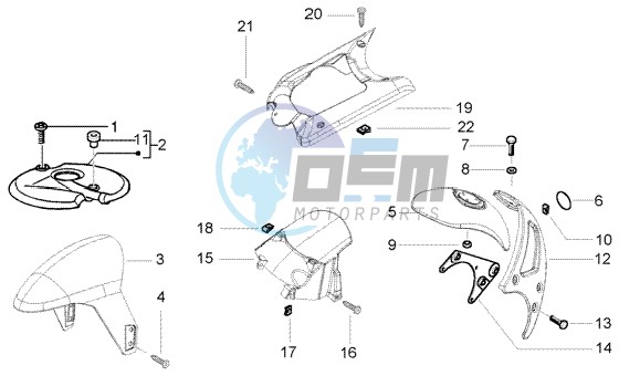 Front and rear mudguard