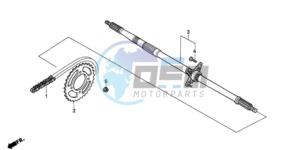 REAR WHEEL AXLE/ DRIVE CHAIN