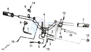 JET 4 50cc drawing HANDLEBAR / BRAKE LEVERS CPL  L/R