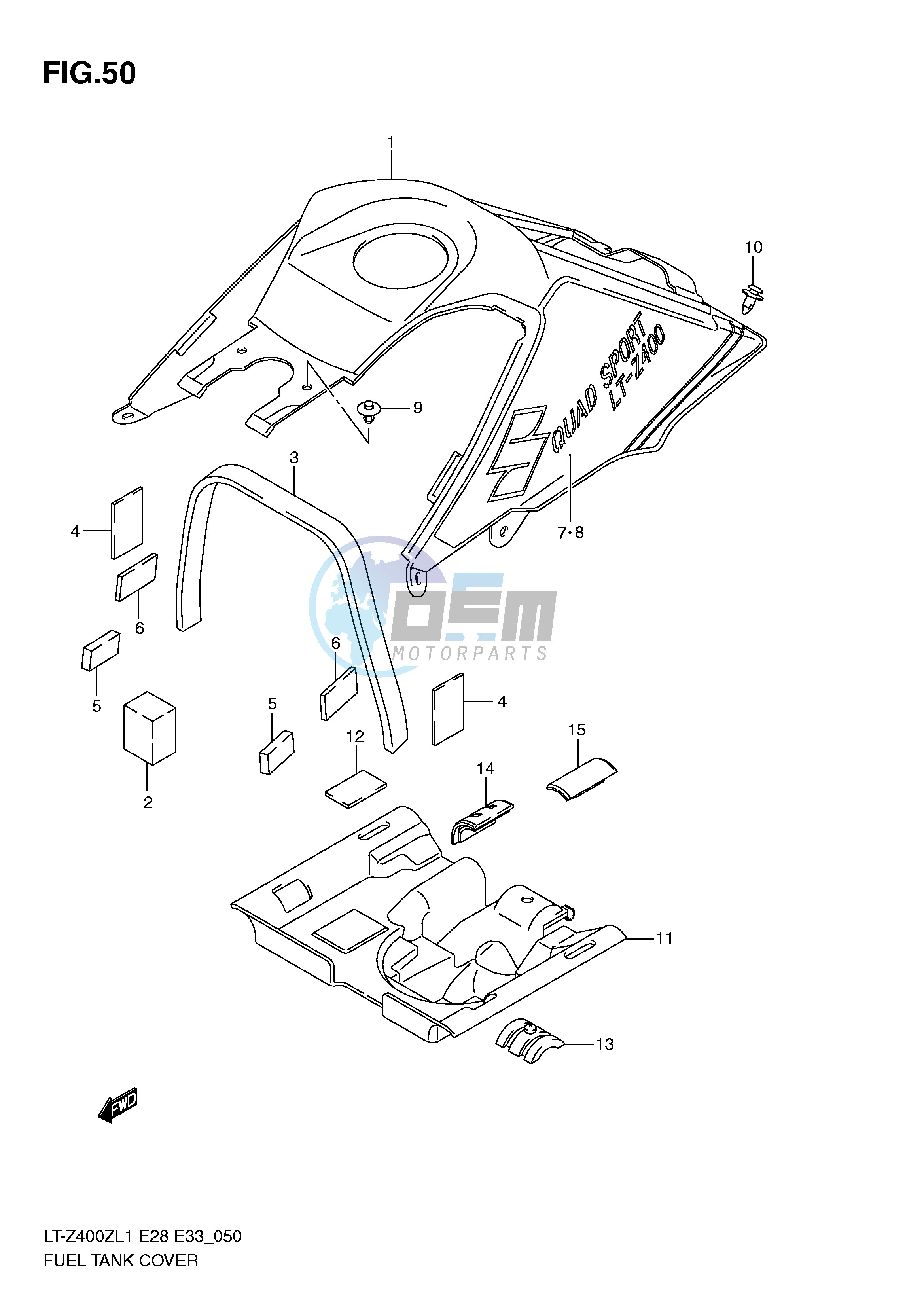 FUEL TANK COVER (LT-Z400L1 E28)