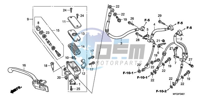 FR. BRAKE MASTER CYLINDER (CB600FA/FA3)