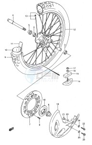 RM125 (E28) drawing FRONT WHEEL