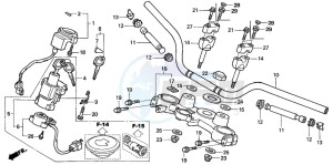 XL650V TRANSALP drawing HANDLE PIPE/TOP BRIDGE