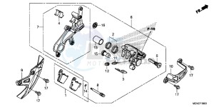 CRF450RD CRF450R Europe Direct - (ED) drawing REAR BRAKE CALIPER