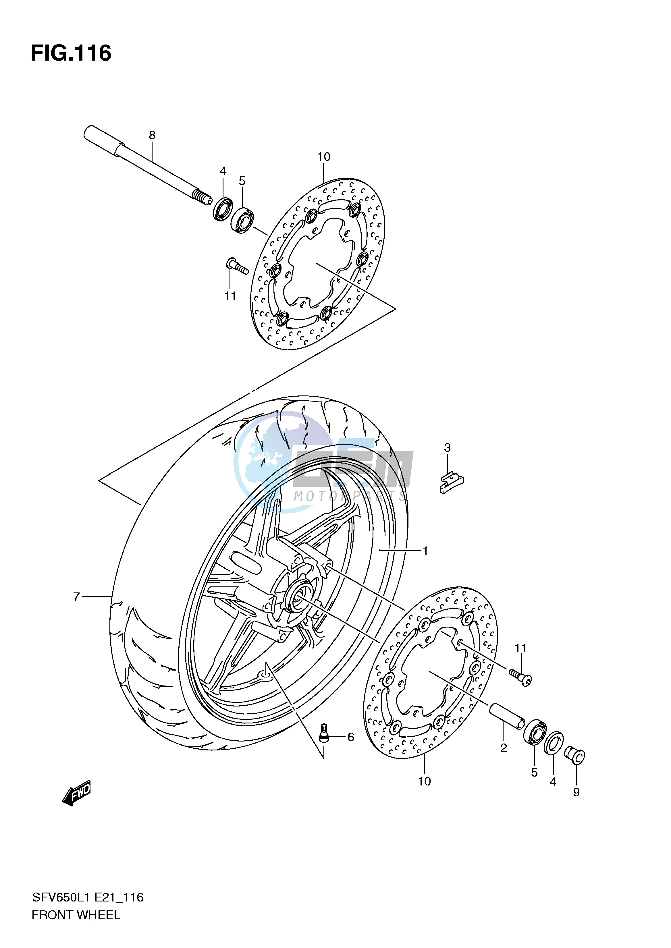 FRONT WHEEL (SFV650L1 E21)