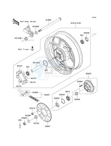 EX 650 A [NINJA 650R] (A6F-A8F) A6F drawing REAR WHEEL_CHAIN