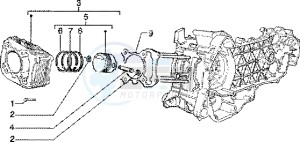 Zip 125 4T drawing Cylinder-piston-wrist pin assy