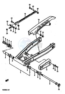 RG500 (E1) Gamma drawing REAR SWINGING ARM