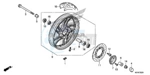 SH125ADSE SH125ADS UK - (E) drawing FRONT WHEEL