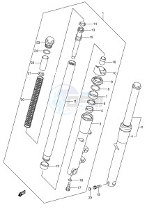 VS800 (E3-E28) INTRUDER drawing FRONT DAMPER (MODEL K5)