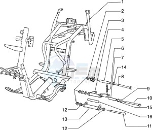 Hexagon 125 EXS1T 125cc drawing Chassis - Swinging arm - Aide stand