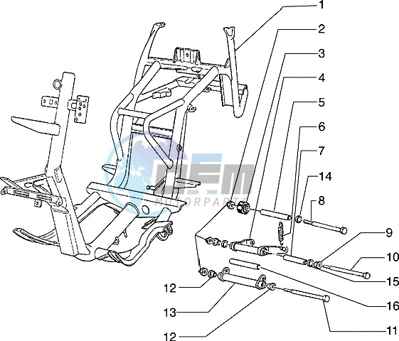 Chassis - Swinging arm - Aide stand