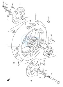 GSX750F (E2) drawing REAR WHEEL