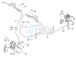 GTS 125 4T E3 UK drawing Brakes pipes - Calipers