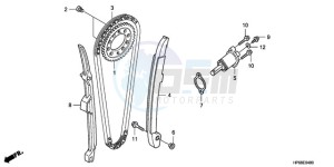 TRX700XX9 Australia - (U) drawing CAM CHAIN/TENSIONER