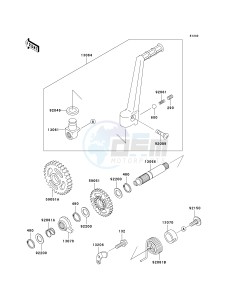 KX 125 M (M1) drawing KICKSTARTER MECHANISM