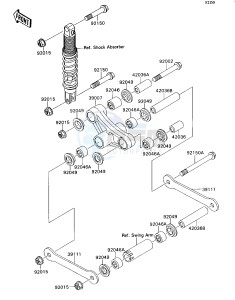 ZX 750 H [NINJA ZX-7] (H2) [NINJA ZX-7] drawing REAR SUSPENSION